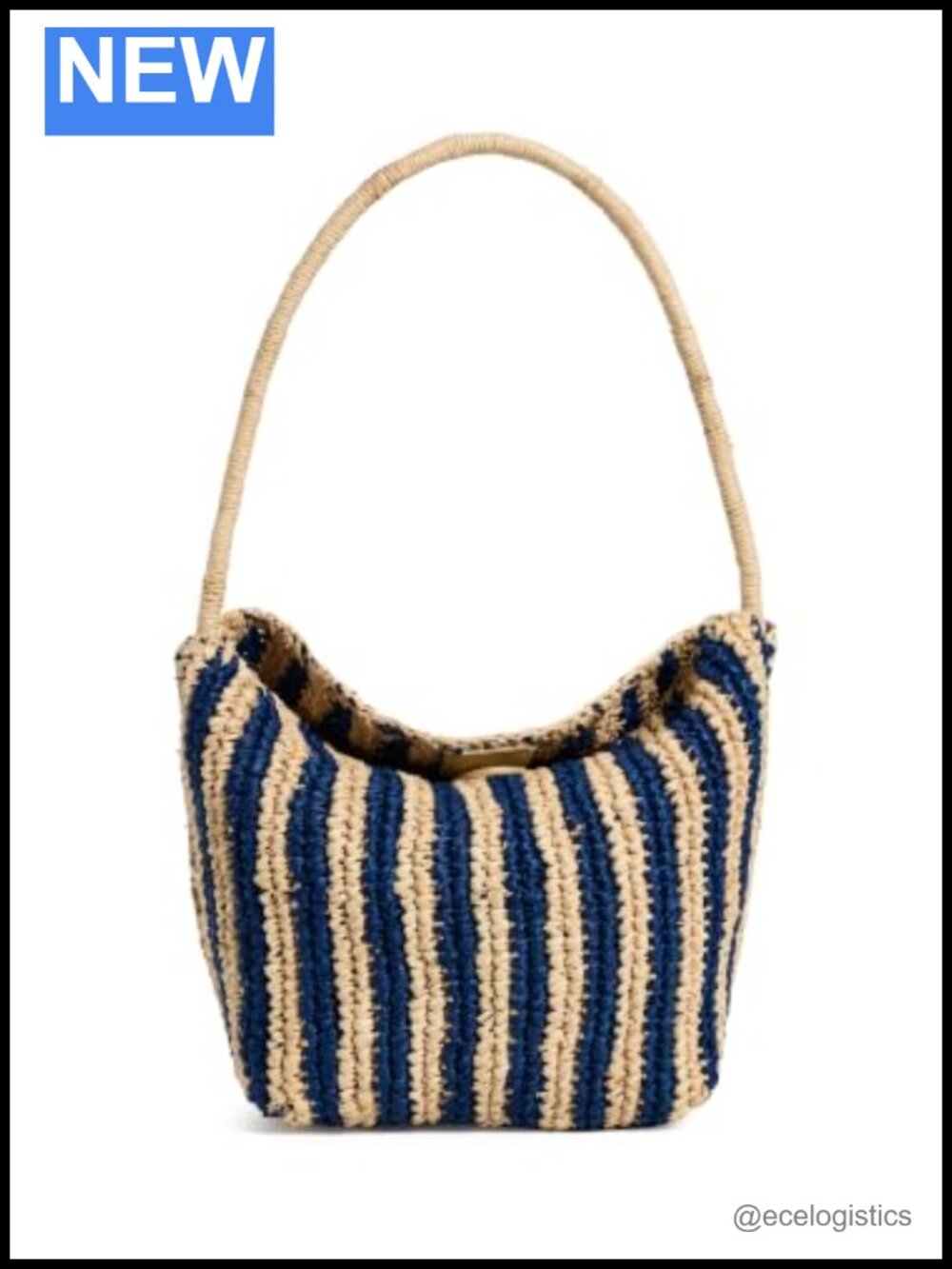 Madewell Handwoven Raffia Shoulder Bag Stripe Fold-Over Flap